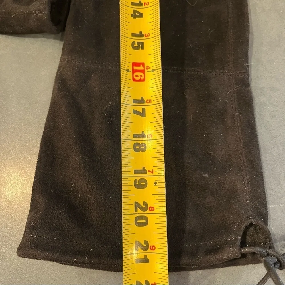 ANA sz 7 Pixie black vegan micro suede OTK boots
